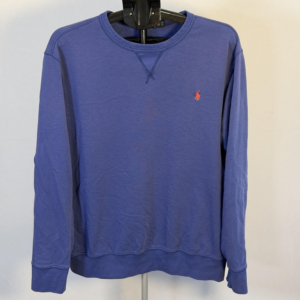Polo Ralph Lauren Sweatshirt Mens 2XL Blue Fleece Pullover Crewneck Logo